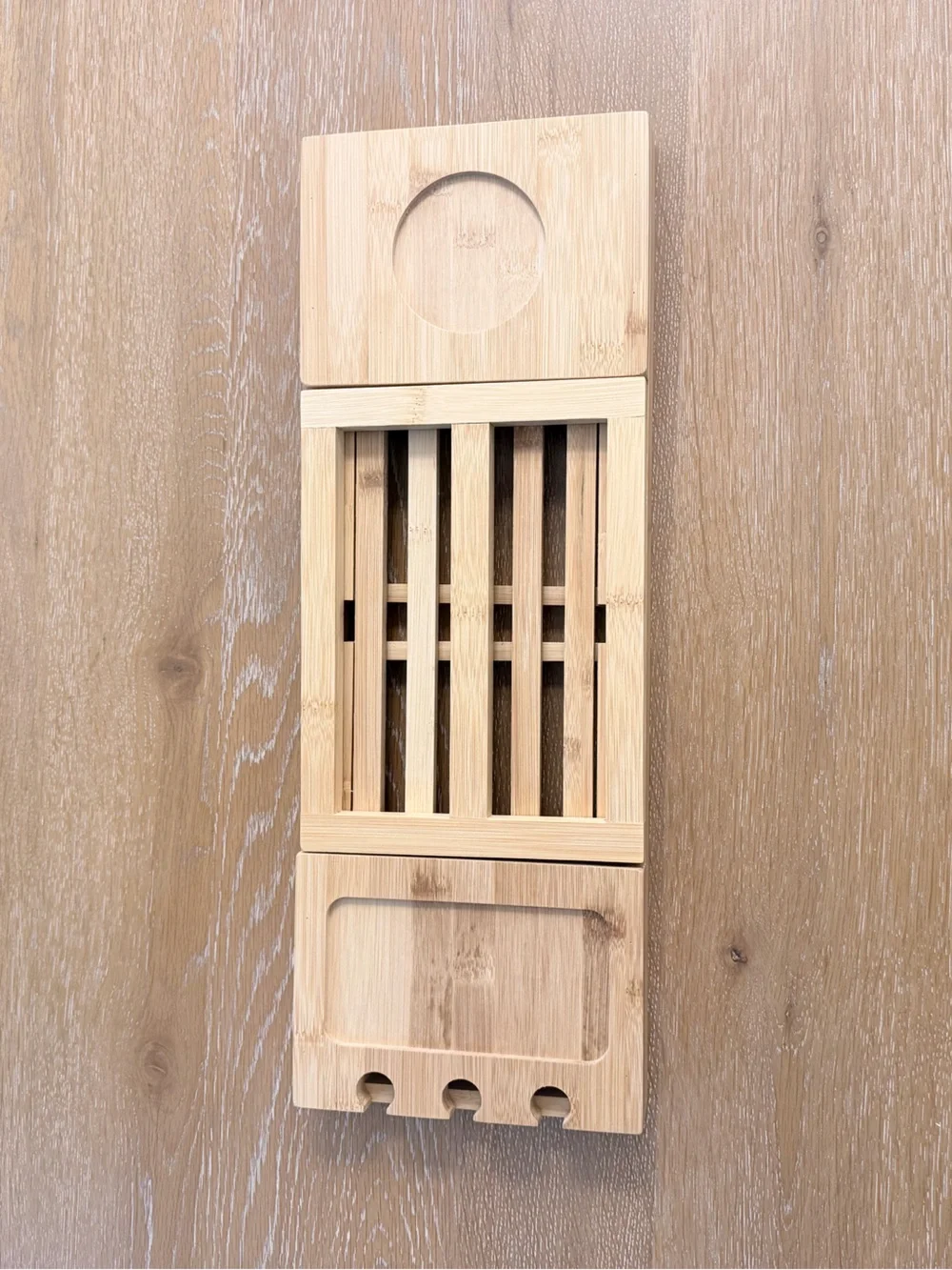 Bamboo Shower Caddy Organizer in Natural Bamboo - Foldable/Expandable